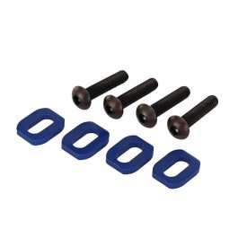   Traxxas Washers, motor mount, aluminum (blue-anodized) (4)/ 4x18mm BCS (4)