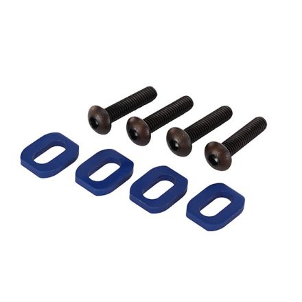 Traxxas Washers, motor mount, aluminum (blue-anodized) (4)/ 4x18mm BCS (4)