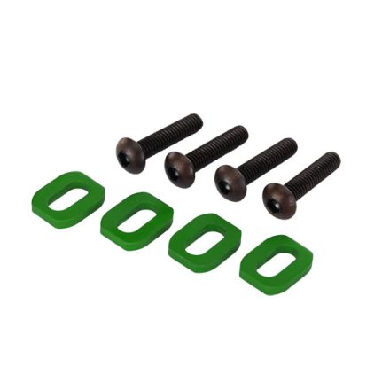 Traxxas Washers, motor mount, aluminum (green-anodized) (4)/ 4x18mm BCS (4)