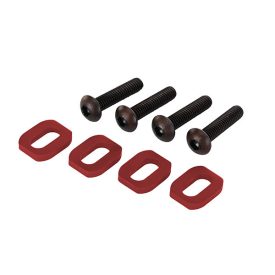   Traxxas Washers, motor mount, aluminum (red-anodized) (4)/ 4x18mm BCS (4)