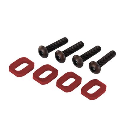 Traxxas Washers, motor mount, aluminum (red-anodized) (4)/ 4x18mm BCS (4)