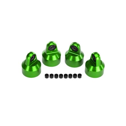 Traxxas Shock caps, aluminum (green-anodized), GTX shocks (4)/ spacers (8)