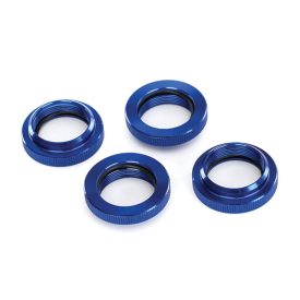   Traxxas  Spring retainer (adjuster), blue-anodized aluminum, GTX shocks (4) (assembled with o-ring)