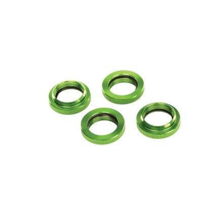 Traxxas  Spring retainer (adjuster), green-anodized aluminum, GTX shocks (4) (assembled with o-ring)