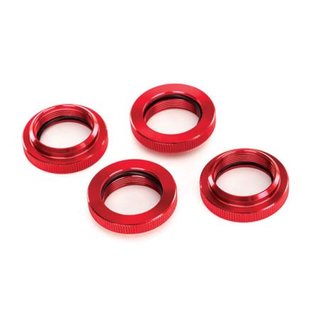 Traxxas  Spring retainer (adjuster), red-anodized aluminum, GTX shocks (4) (assembled with o-ring)