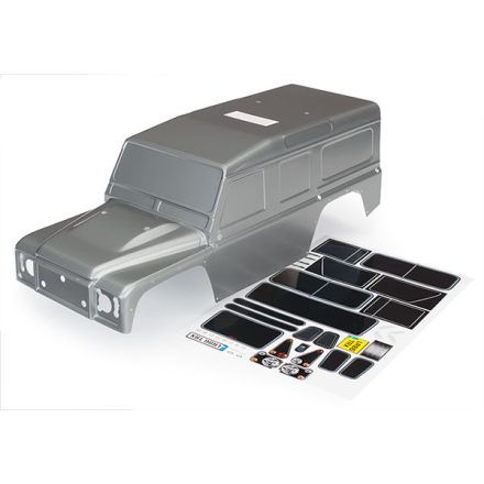 Traxxas Body, Land Rover® Defender®, graphite silver (painted)/ decals