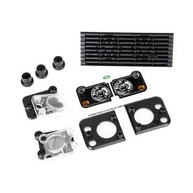   Traxxas Grille, Land Rover® Defender®/ grille mount (3)/ headlight housing (2)/ lens (2)/ headlight mount (2) (fits #8011 body)