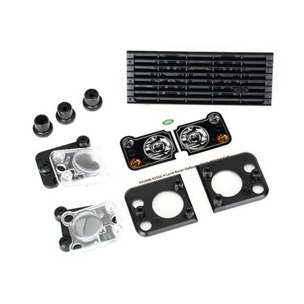 Traxxas Grille, Land Rover® Defender®/ grille mount (3)/ headlight housing (2)/ lens (2)/ headlight mount (2) (fits #8011 body)