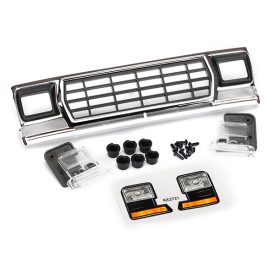   Traxxas Grille, Ford Bronco/ grille retainers (6)/ headlight housing (2)/ lens (2)/ 2.6x8 BCS (6)/ 2.5x6 BCS (2) (fits #8010 body)
