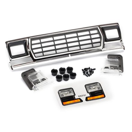 Traxxas Grille, Ford Bronco/ grille retainers (6)/ headlight housing (2)/ lens (2)/ 2.6x8 BCS (6)/ 2.5x6 BCS (2) (fits #8010 body)