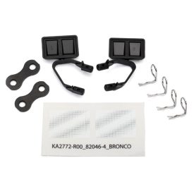   Traxxas Mirrors, side, black (left & right)/ retainers (2)/ body clips (4) (fits #8010 body)