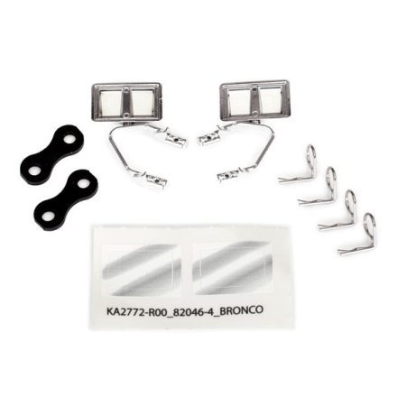 Traxxas Mirrors, side, chrome (left & right)/ retainers (2)/ body clips (4) (fits #8010 body)