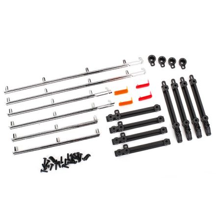 Traxxas Side trim, left & right (chrome)/ retainers/ LED lens/ 2.6x8 BCS (24) (fits #8010 body)