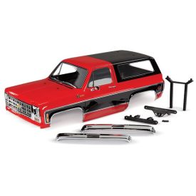   Traxxas Body, Chevrolet Blazer (1979), complete (red) (includes grille, side mirrors, door handles, windshield wipers, front & rear bumpers, decals)