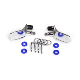   Traxxas Mirrors, side, chrome (left & right)/ o-rings (4)/ body clips (4) (fits #8130 body)