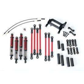   Traxxas Long Arm Lift Kit, TRX-4®, complete (includes red powder coated links, red-anodized shocks)