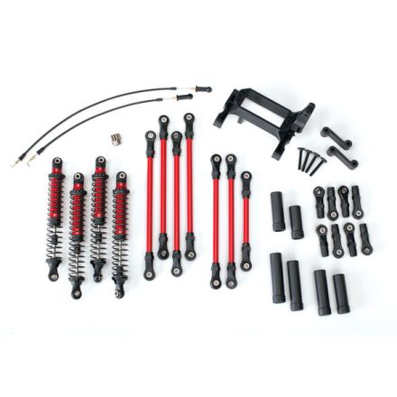 Traxxas Long Arm Lift Kit, TRX-4®, complete (includes red powder coated links, red-anodized shocks)