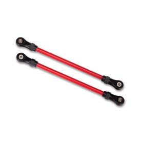   Traxxas Suspension links, front lower, red (2) (5x104mm, powder coated steel) (assembled with hollow balls) (for use with #8140R TRX-4® Long Arm Lift Kit)