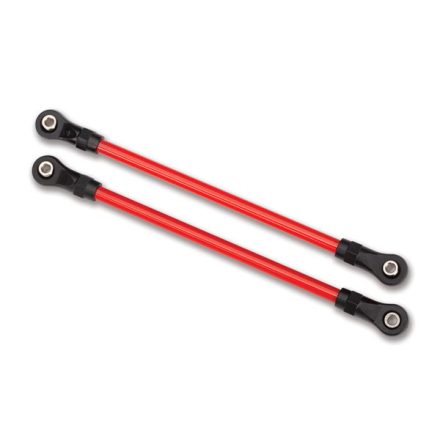 Traxxas Suspension links, rear lower, red (2) (5x115mm, powder coated steel) (assembled with hollow balls) (for use with #8140R TRX-4® Long Arm Lift Kit)