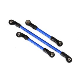   Traxxas Steering link, 5x117mm (1)/ draglink, 5x60mm (1)/ panhard link, 5x63mm (blue powder coated steel) (assembled with hollow balls) (for use with #8140X TRX-4® Long Arm Lift Kit)