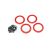Traxxas Beadlock rings, red (2.2") (aluminum) (4)/ 2x10 CS (48)