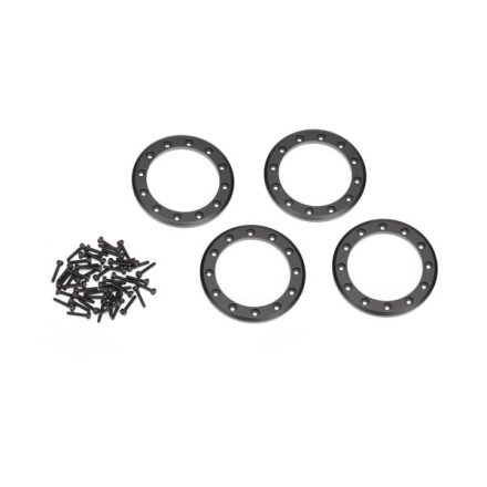 Traxxas Beadlock rings, black (2.2") (aluminum) (4)/ 2x10 CS (48)