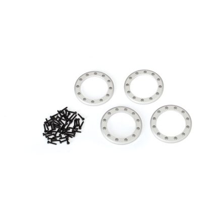 Traxxas Beadlock rings, satin (1.9") (aluminum) (4)/ 2x10 CS (48)