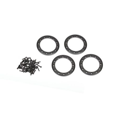 Traxxas Beadlock rings, black (1.9") (aluminum) (4)/ 2x10 CS (48)