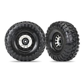   Traxxas Tires and wheels, assembled (Method 105 black chrome beadlock wheels, Canyon Trail 2.2" tires, foam inserts) (1 left, 1 right)