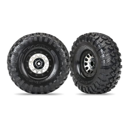 Traxxas Tires and wheels, assembled (Method 105 black chrome beadlock wheels, Canyon Trail 2.2" tires, foam inserts) (1 left, 1 right)