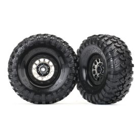   Traxxas Tires and wheels, assembled (Method 105 black chrome beadlock wheels, Canyon Trail 1.9" tires, foam inserts) (1 left, 1 right)