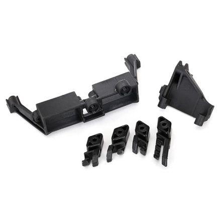 Traxxas Servo mount, 2-speed/ servo mount, T-Lock/ wire clips