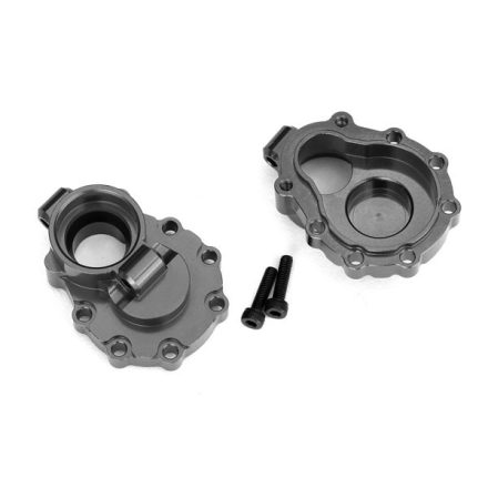 Traxxas Portal housings, inner (rear), 6061-T6 aluminum (charcoal gray-anodized) (2)/ 2.5x10 CS (2)