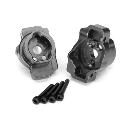 Traxxas Portal drive axle mount, rear, 6061-T6 aluminum (charcoal gray-anodized) (left and right)/ 2.5x16 CS (4)