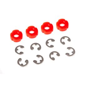Traxxas Piston, damper (red) (4)/ e-clips (8)