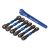 Traxxas Turnbuckles, aluminum (blue-anodized), camber links, 32mm (front) (2)/ camber links, 28mm (rear) (2)/ toe links, 34mm (2)/ aluminum wrench