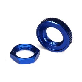   Traxxas Servo saver nuts, aluminum, blue-anodized (hex (1), serrated (1))