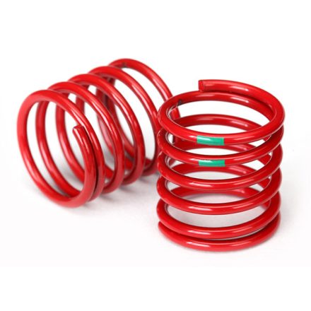 Traxxas Spring, shock (red) (4.075 rate, green stripe) (2)
