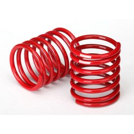 Traxxas Spring, shock (red) (2.8 rate, white stripe) (2)