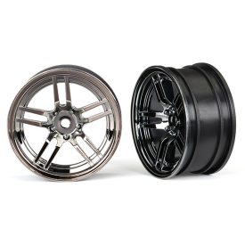   Traxxas Wheels, 1.9" split-spoke (black chrome) (front) (2)