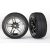 Traxxas Tires and wheels, assembled, glued (split-spoke black chrome wheels, 1.9" Response tires) (front) (2)