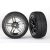 Traxxas Tires and wheels, assembled, glued (split-spoke black chrome wheels, 1.9" Response tires) (front) (2)