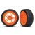 Traxxas Tires and wheels, assembled, glued (split-spoke orange wheels, 1.9" Response tires) (front) (2) (VXL rated)
