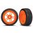 Traxxas Tires and wheels, assembled, glued (split-spoke orange wheels, 1.9" Response tires) (front) (2) (VXL rated)