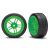 Traxxas Tires and wheels, assembled, glued (split-spoke green wheels, 1.9" Response tires) (front) (2) (VXL rated)