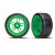 Traxxas Tires and wheels, assembled, glued (split-spoke green wheels, 1.9" Drift tires) (rear)