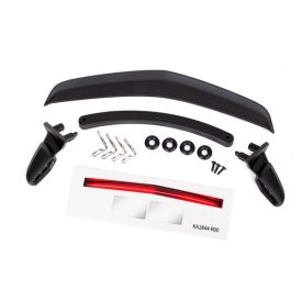   Traxxas Mirrors, side, black (left & right)/ mirror retainers (2)/ body clips (4)/ o-rings (4)/ spoiler, black/ spoiler retainer (1)/ 1.6x5 BCS (self-tapping) (3) (fits #8391 body)