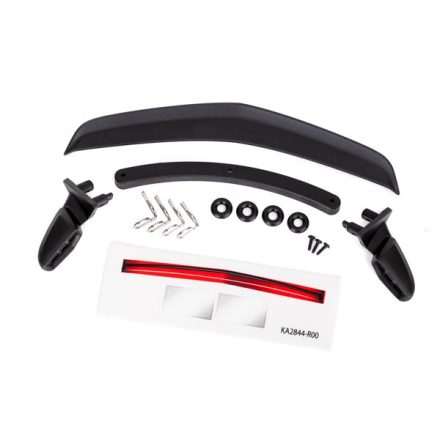 Traxxas Mirrors, side, black (left & right)/ mirror retainers (2)/ body clips (4)/ o-rings (4)/ spoiler, black/ spoiler retainer (1)/ 1.6x5 BCS (self-tapping) (3) (fits #8391 body)