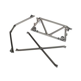   Traxxas  Tube chassis, center support/ cage top/ rear cage support (satin black chrome-plated)