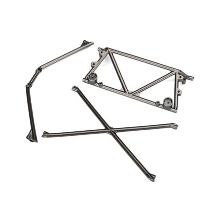 Traxxas  Tube chassis, center support/ cage top/ rear cage support (satin black chrome-plated)